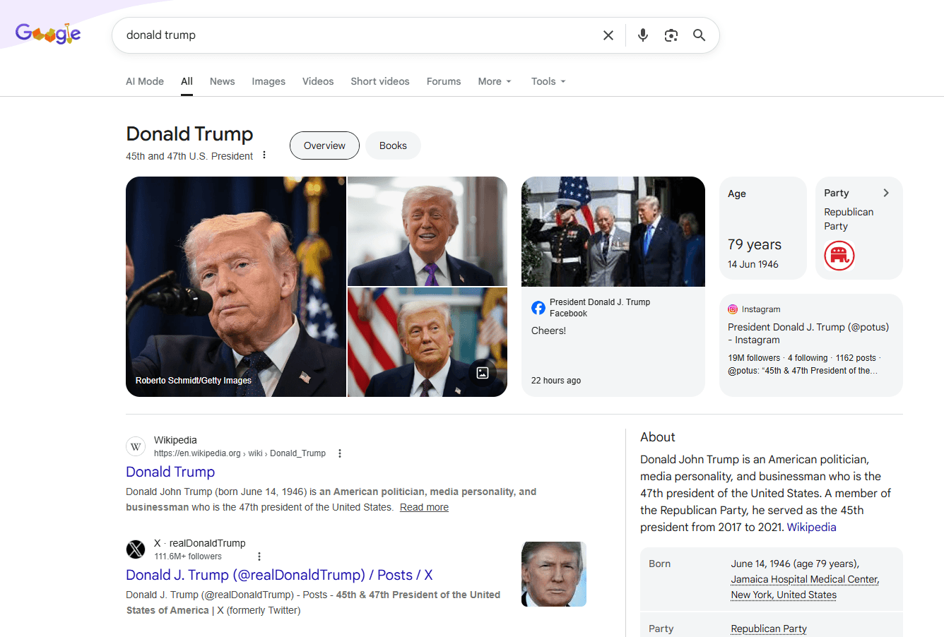 Example Knowledge Panel as shown in Google Search results.