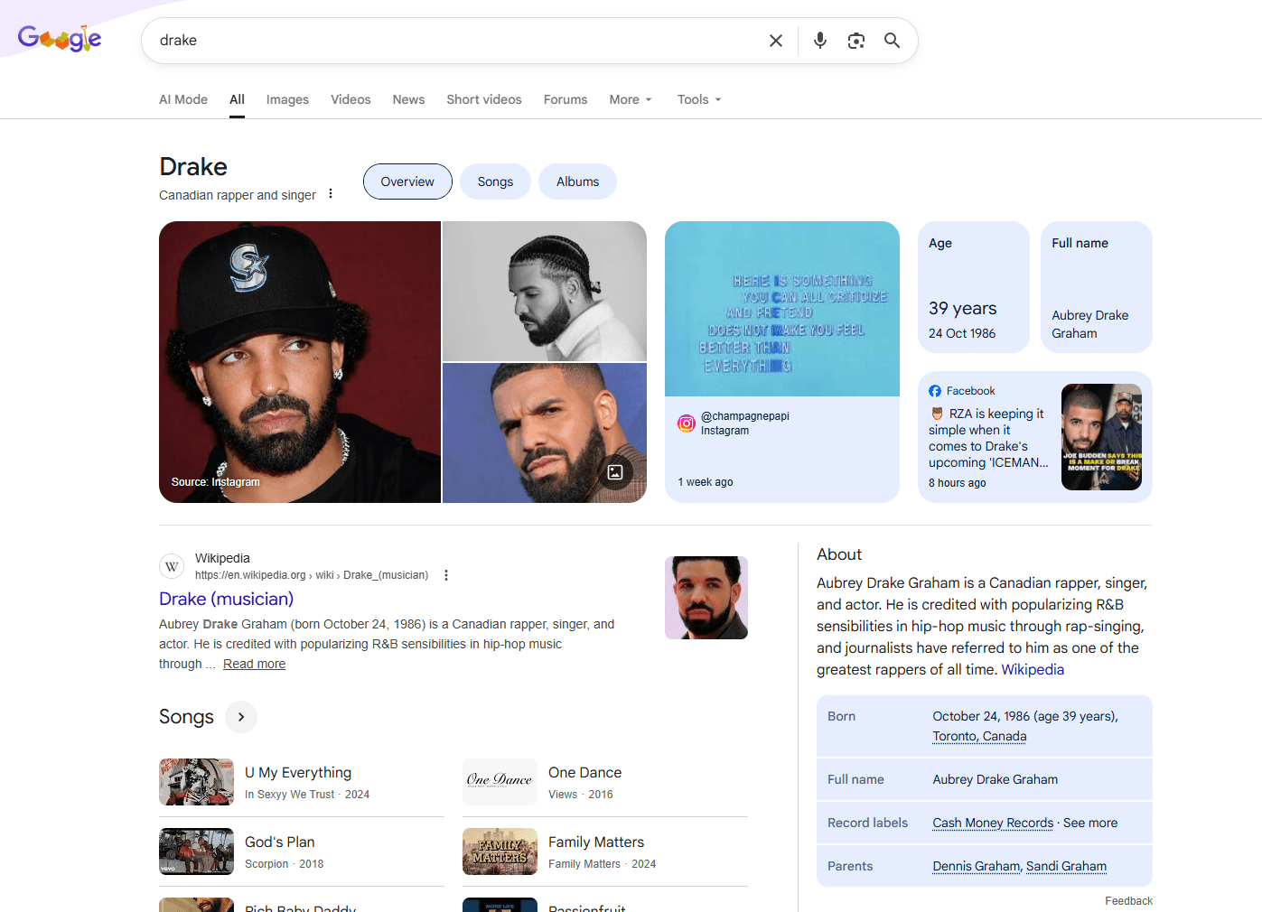 Example Knowledge Panel as shown in Google Search results.